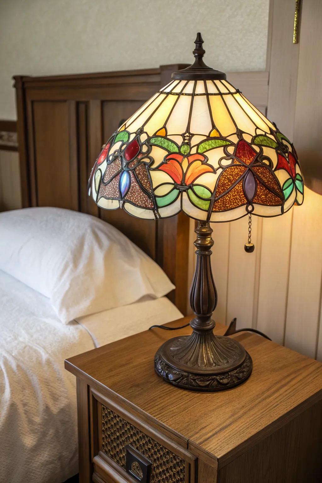 Timeless grace via a glass-art lamp.