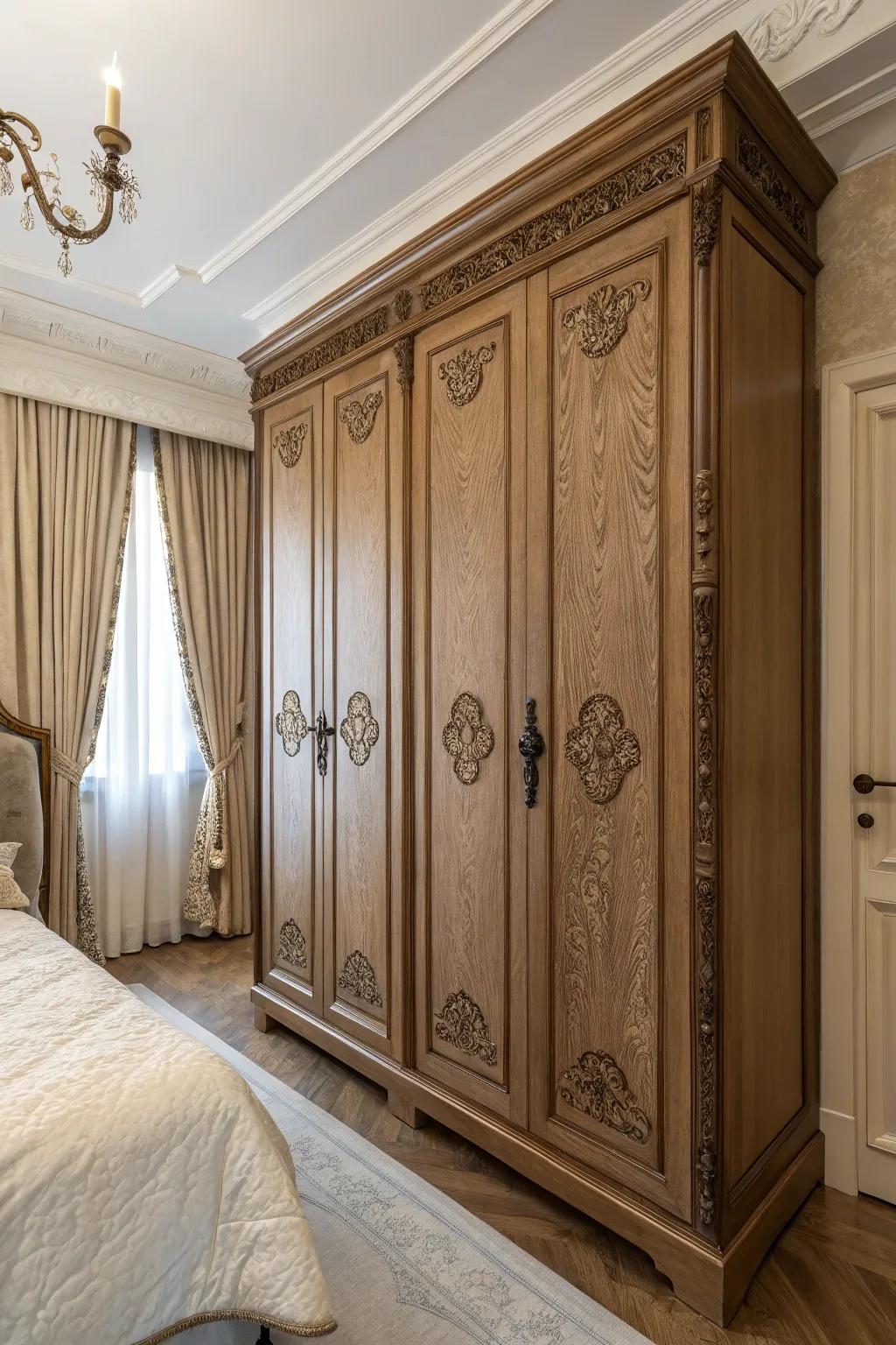 Wall closets showcasing Antique handles.