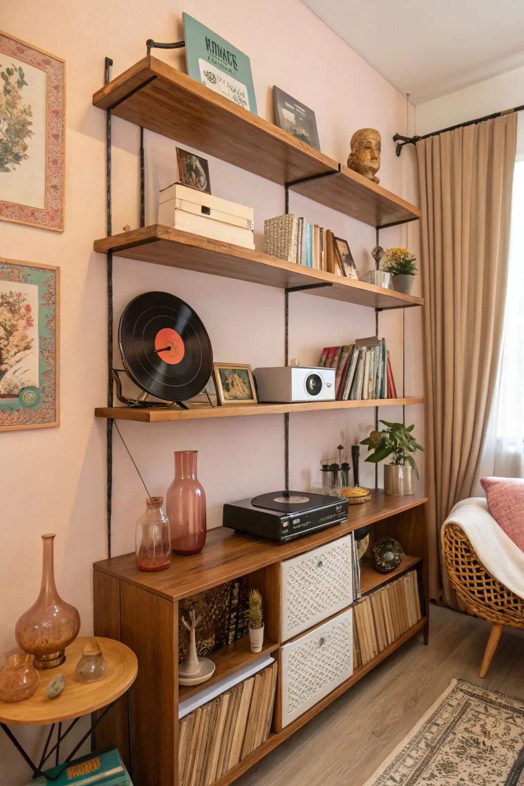 Cultivate character with retro-inspired shelves.