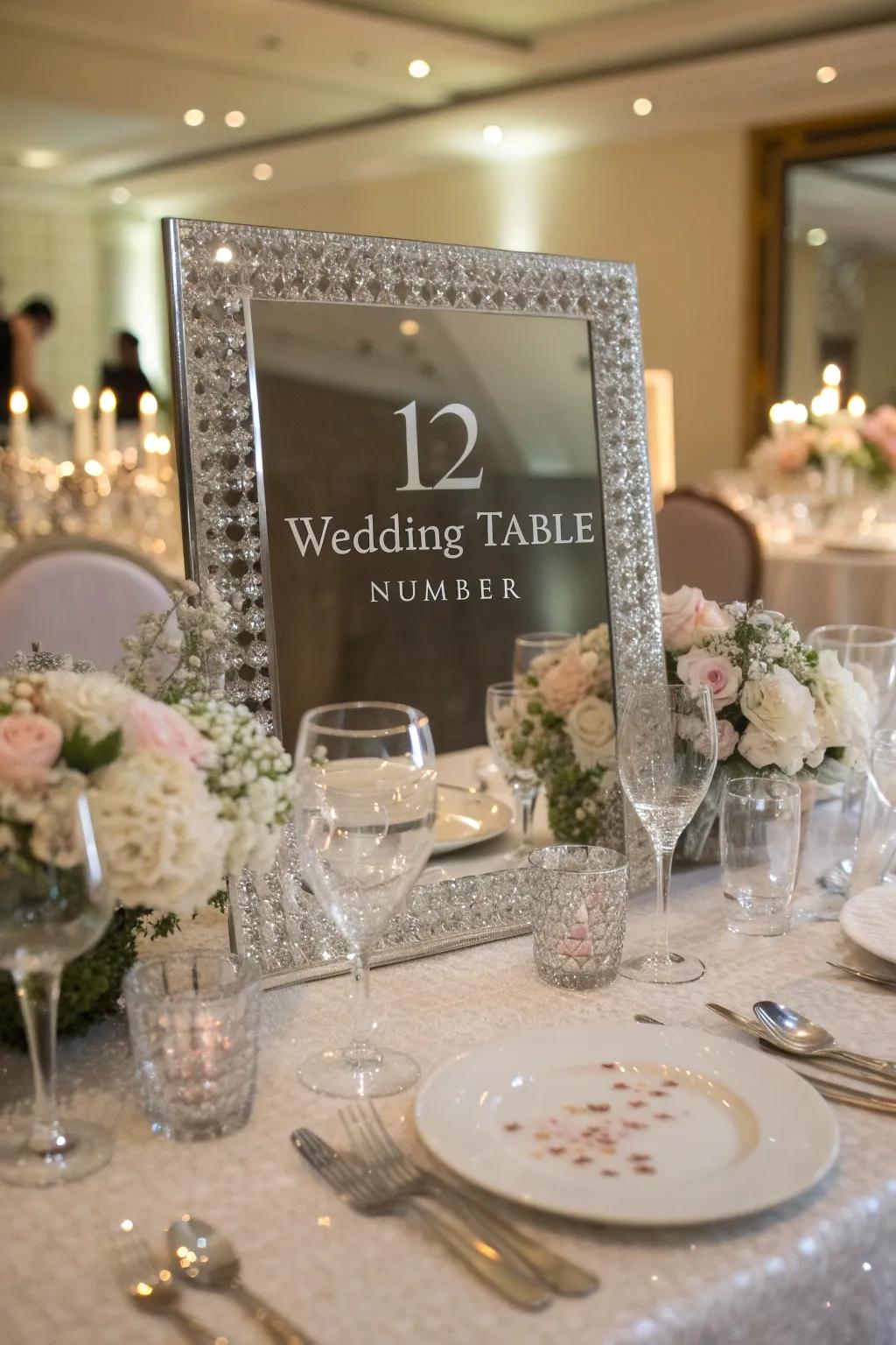 Mirrored table markers inject an elegant element into your decor.