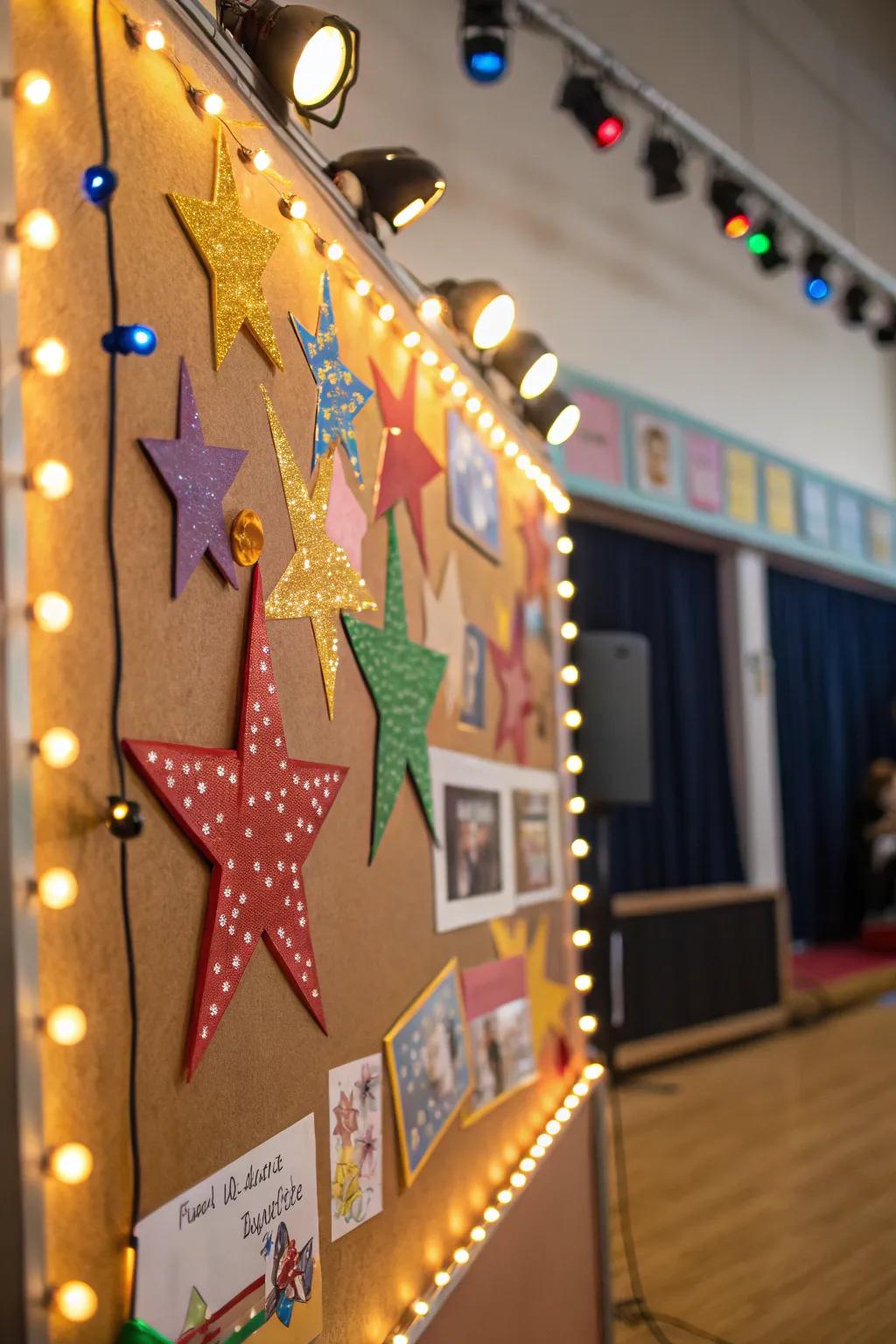 A spotlight-inspired board created to celebrate student success and talent.