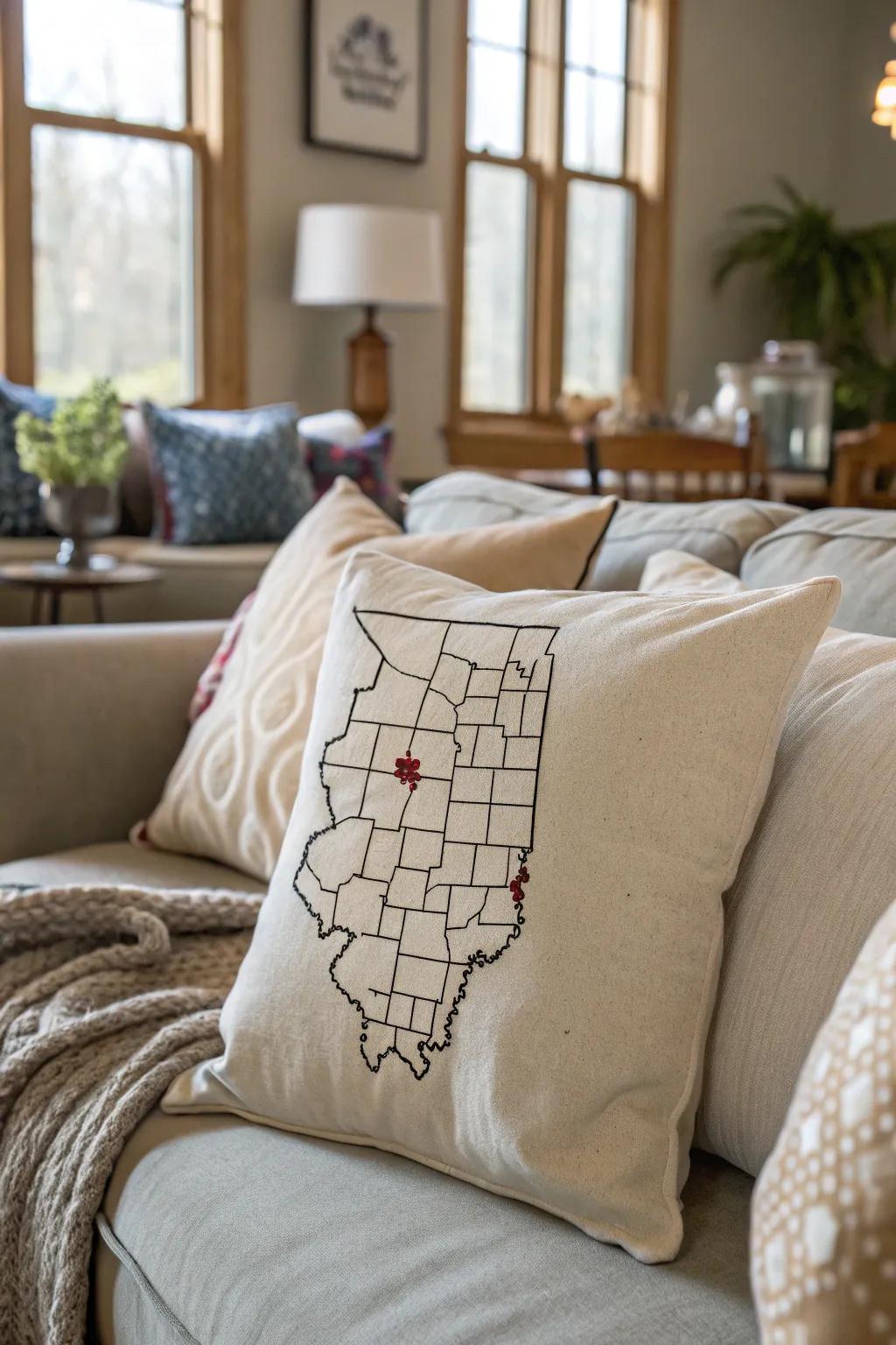A nod to home with state-themed decor.