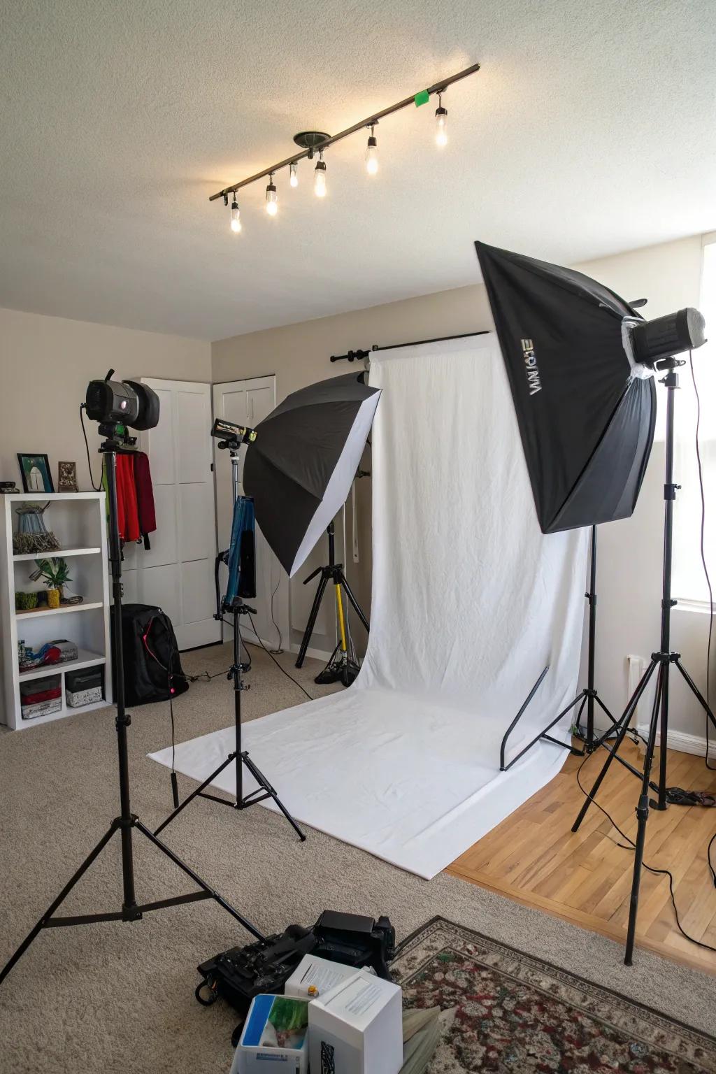 Improve your photography skills in a home photo room.
