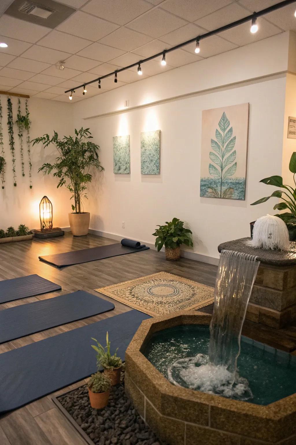 Water features help establish a tranquil atmosphere.