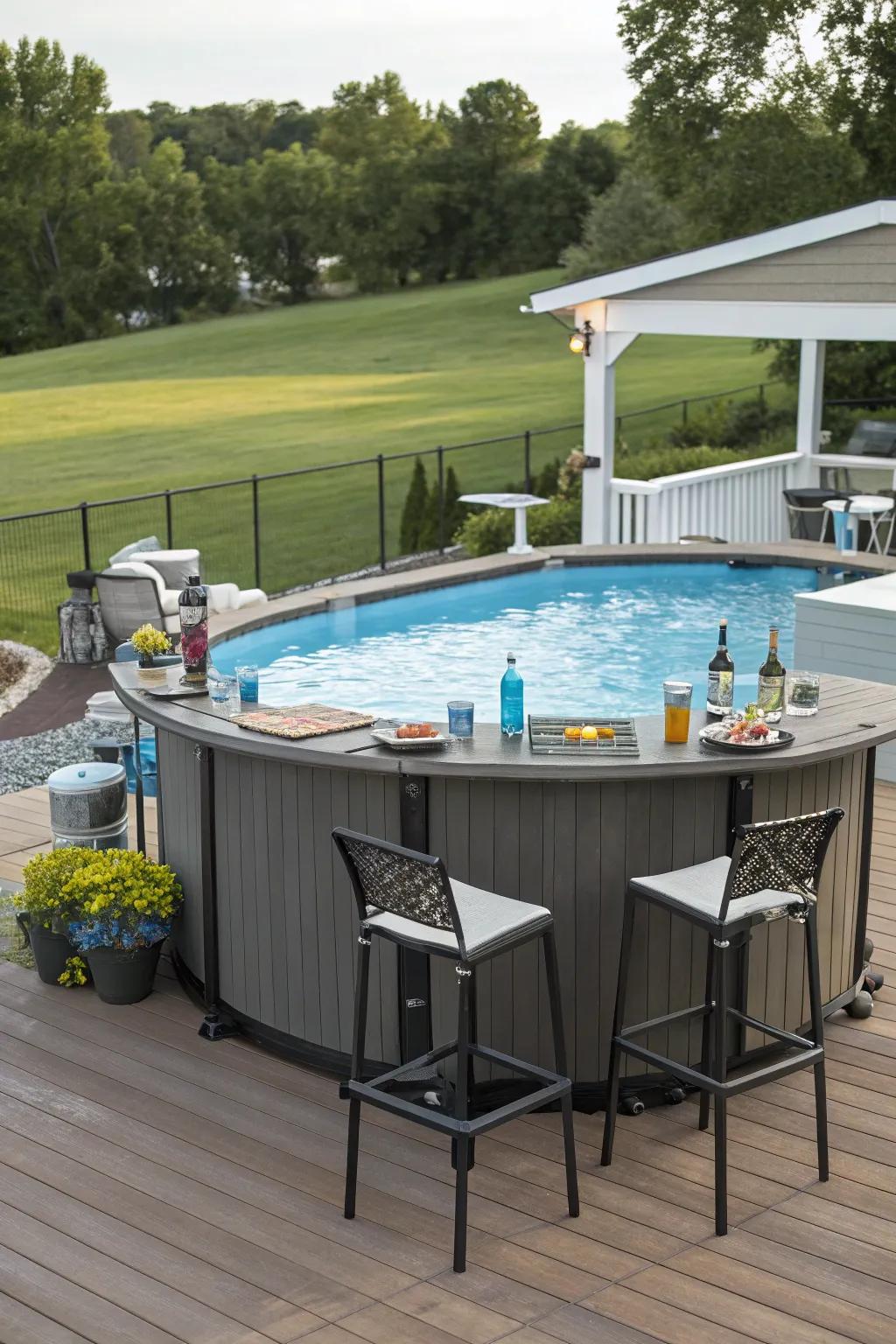 Prefabricated bars deliver a fast fix for elegant poolside events.