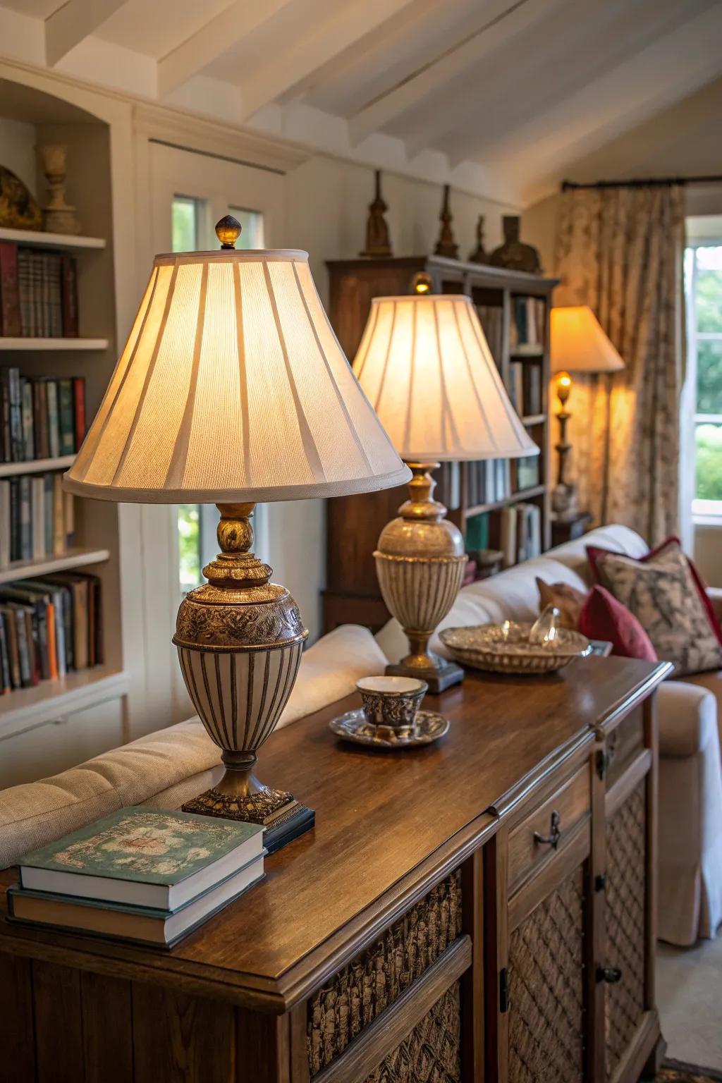 Lamps from the past add charm to spaces.