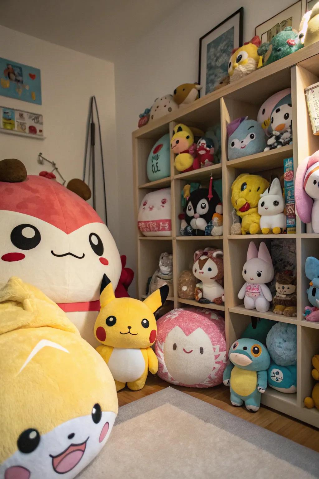 Animated toys add a soft and cuddly aspect to your animated room.