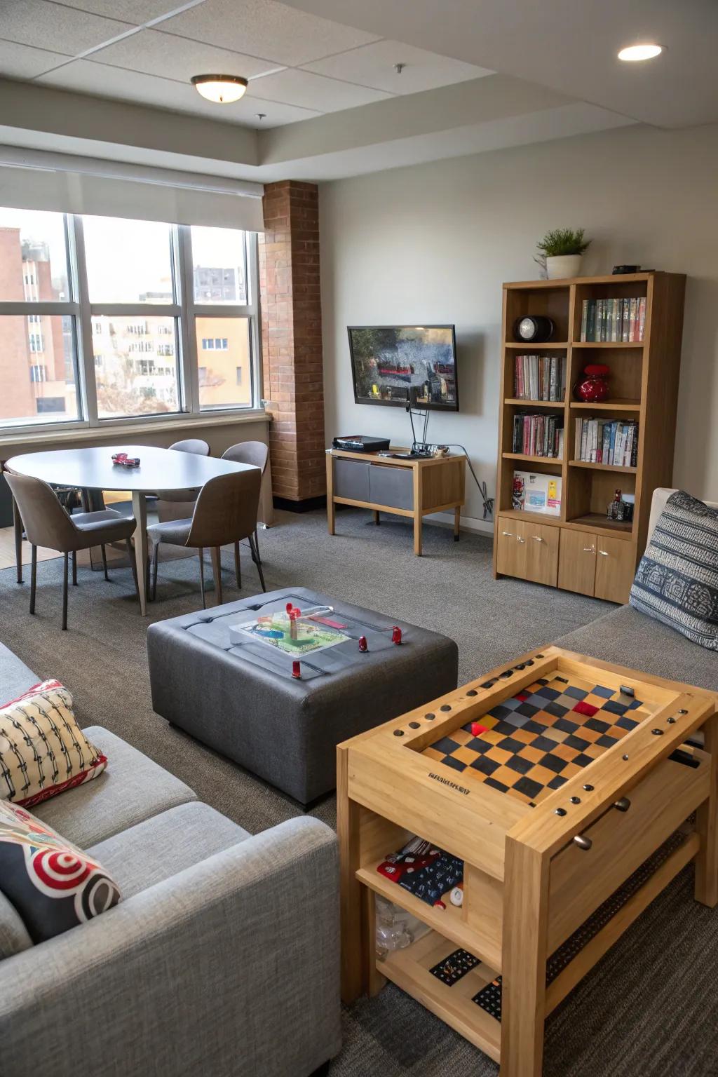 Adjustable furniture facilitates adaptable arrangements in your gaming spot.