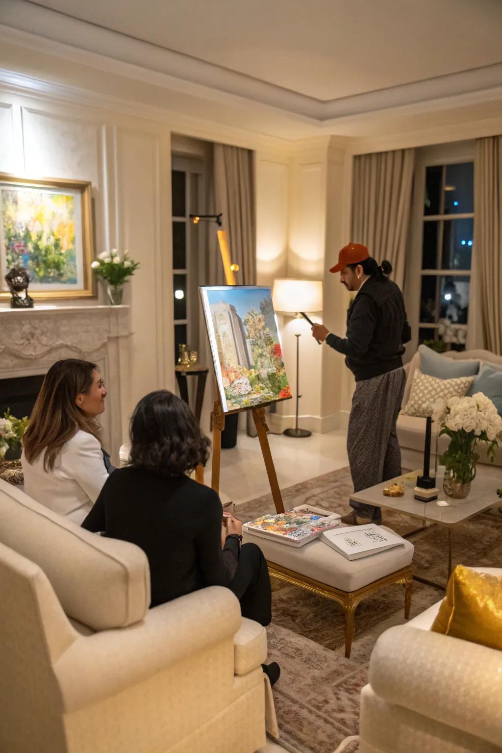 A surprise artwork performance that captivates and entertains attendees.
