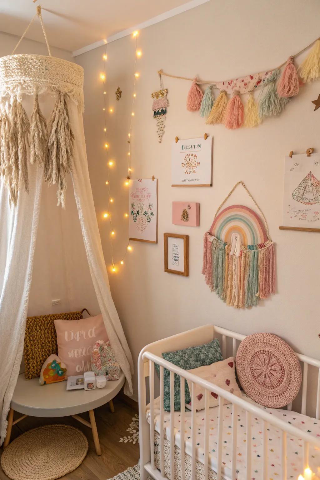 Do-it-yourself decoration contributes a private, sincere touch to your baby's corner.