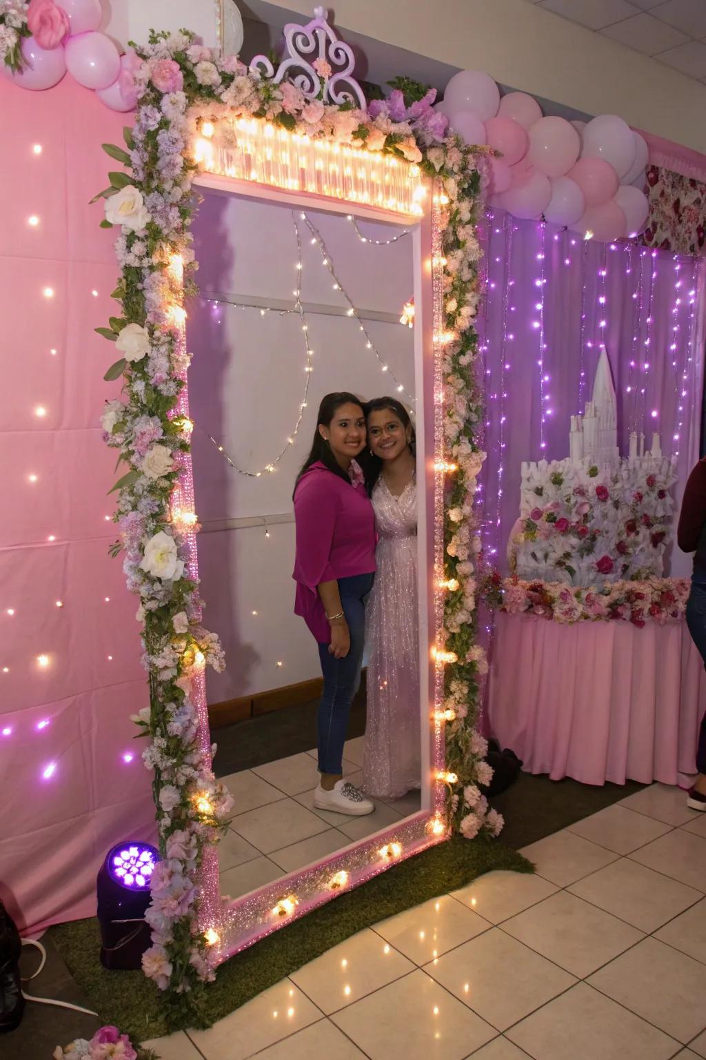 A mirror display captures magical moments in high style.