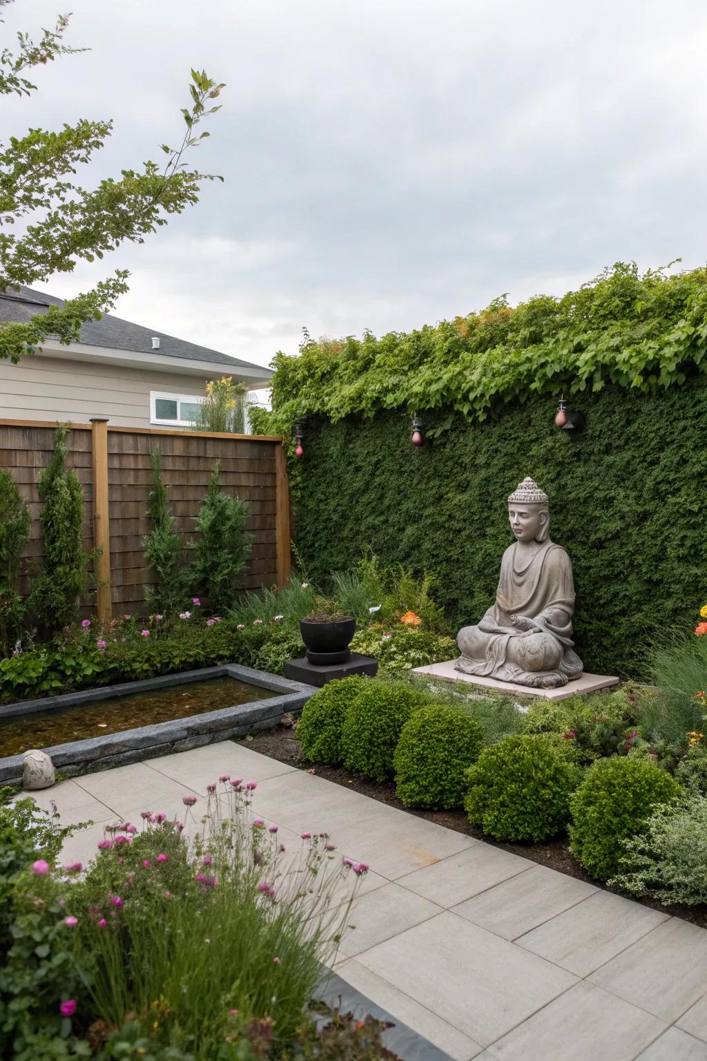 A living wall gives a rich, vibrant setting for your Buddha.