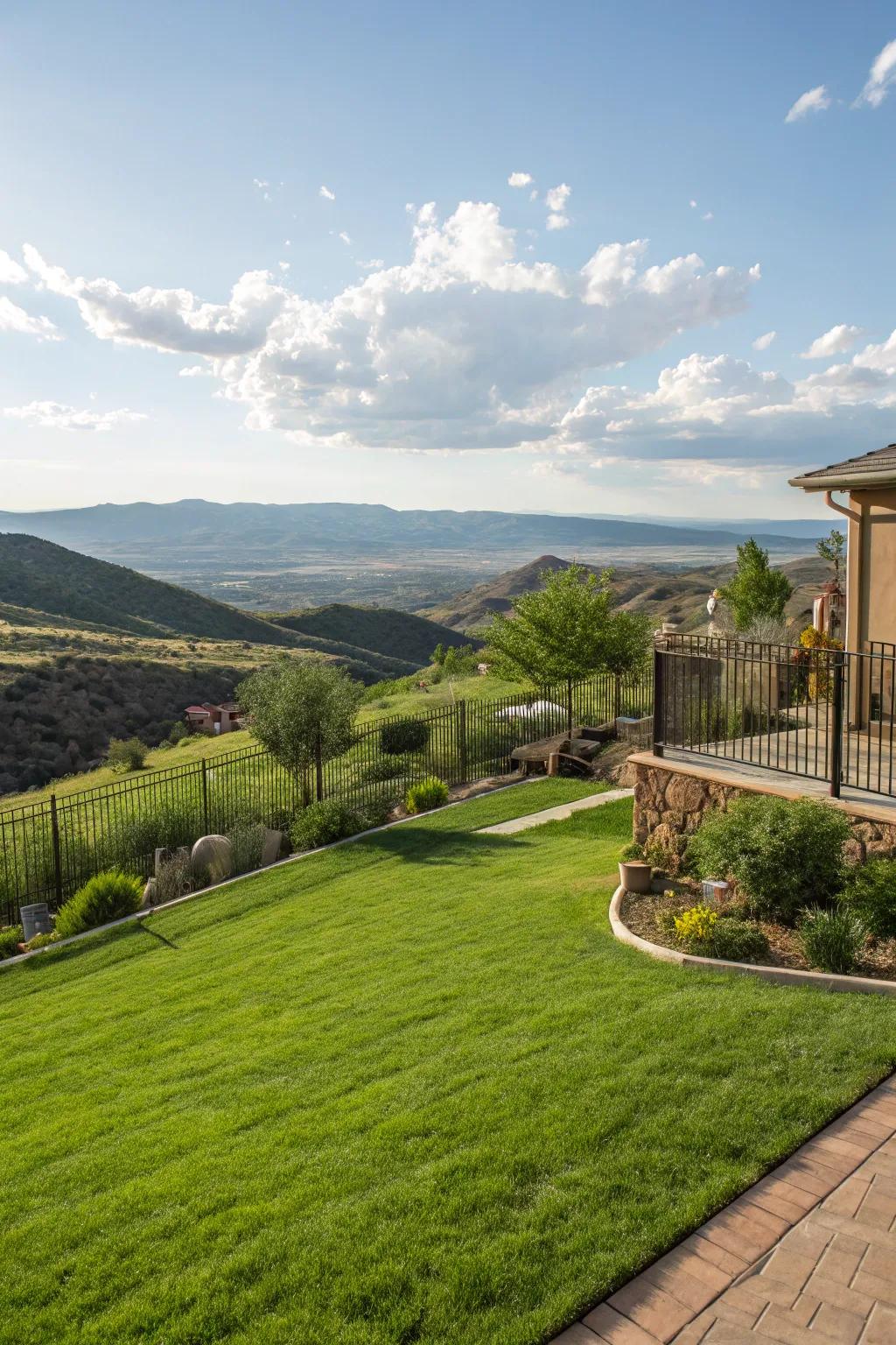 Elevate your yard via a picturesque hillside sward.