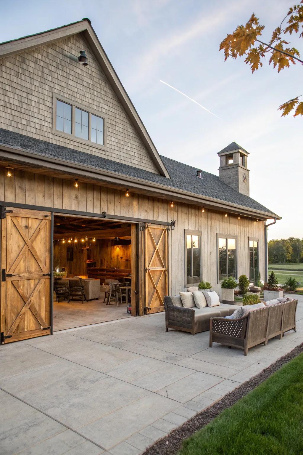 An outdoor patio extends living space for welcoming and unwinding.
