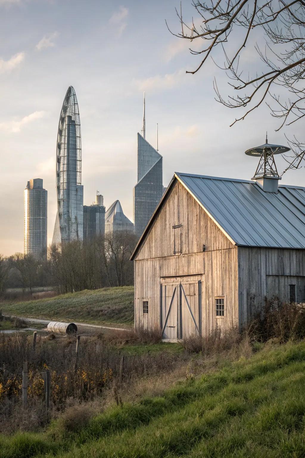 A barn showing off zinc covering that mixes today’s style with doing good by the Earth.