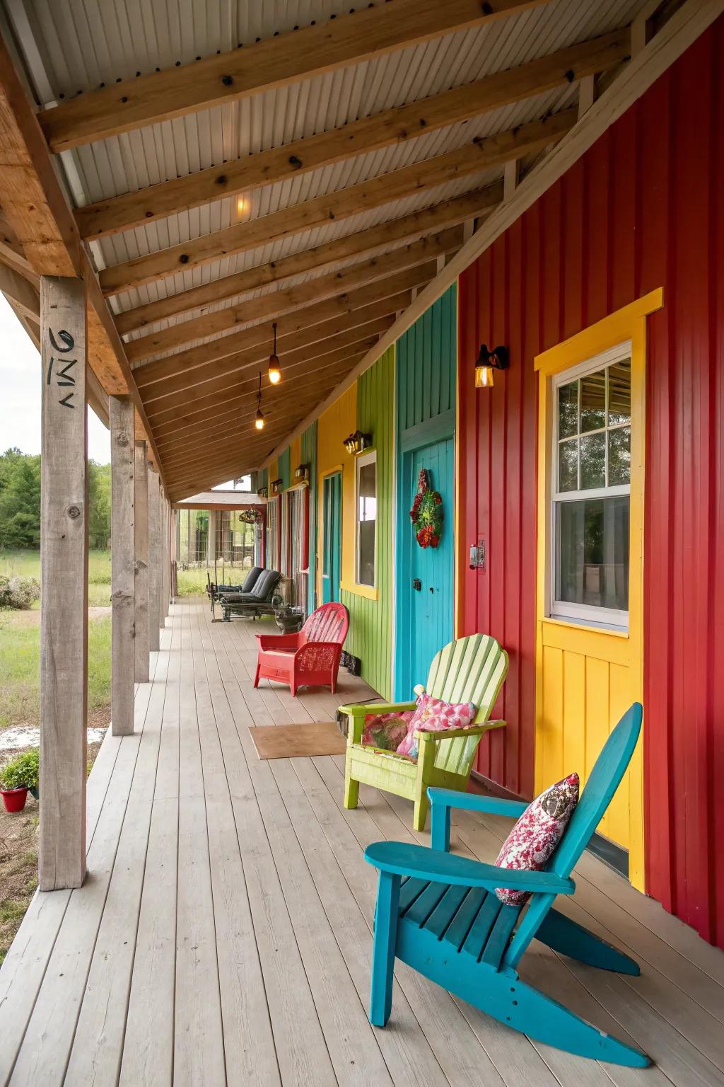 Audacious hues make a dynamic assertion on your veranda.