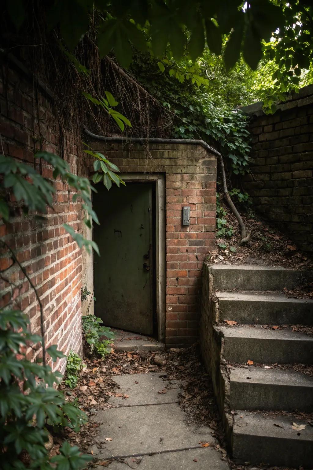 Camouflaged entryways introduce mystery.