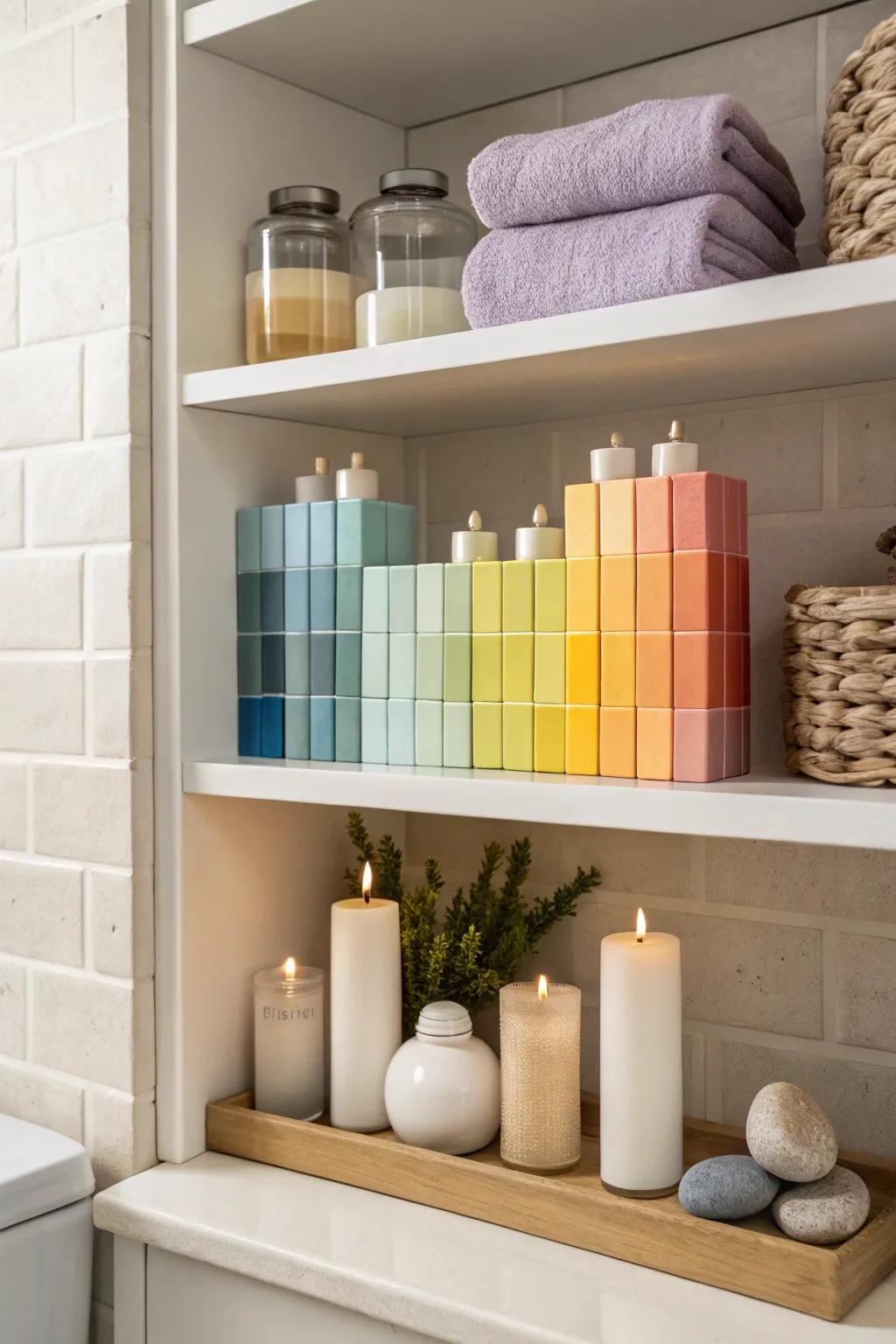 Color grouping crafts a bold visual statement.