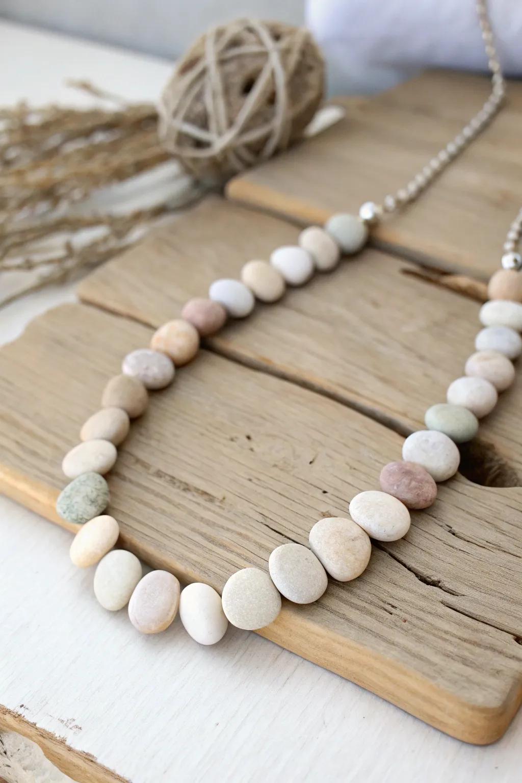 Carry a piece of the beach with you: handcrafted pebble jewelry that whispers of nature's elegance.
