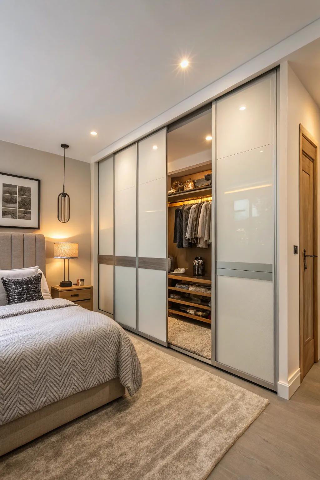 Improve your bedroom with elegant sliding door wardrobes.