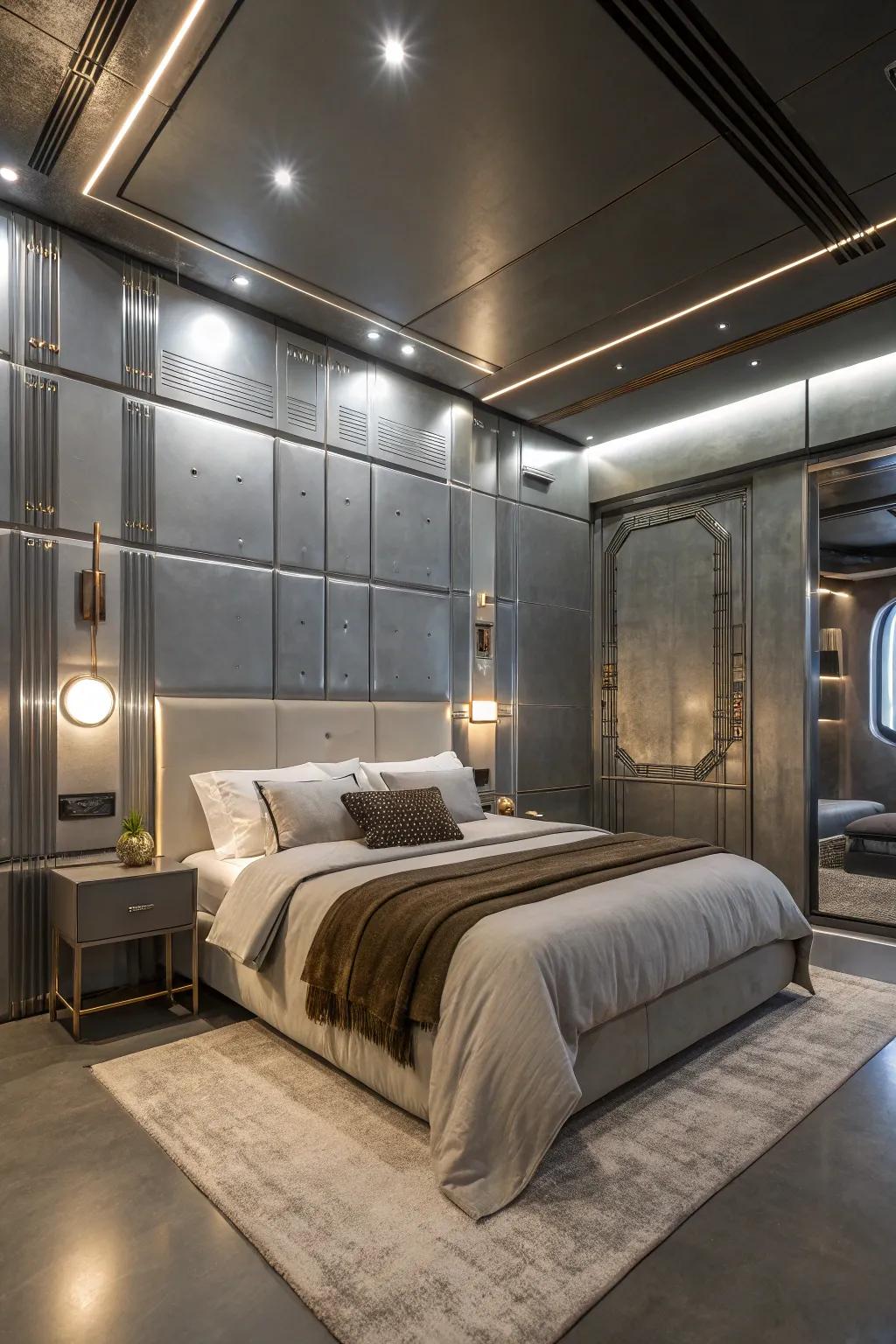 Metallic boards deliver sleek and contemporary allure.