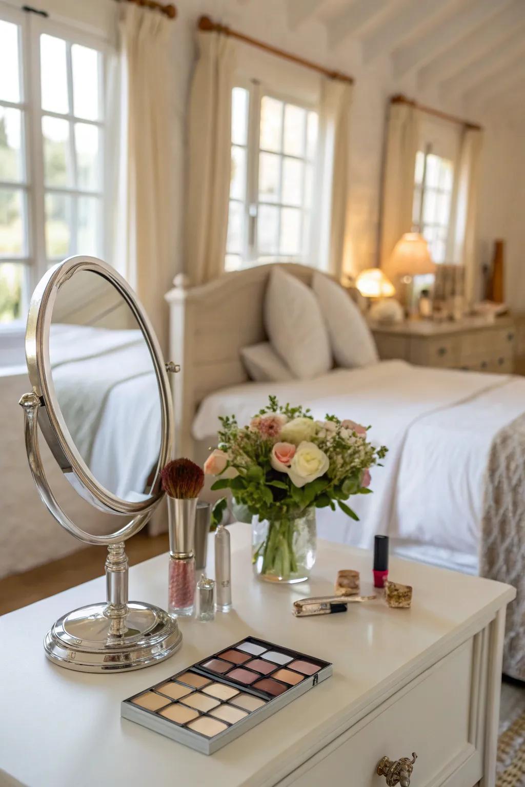 Bright surfaces amplifying light and space.