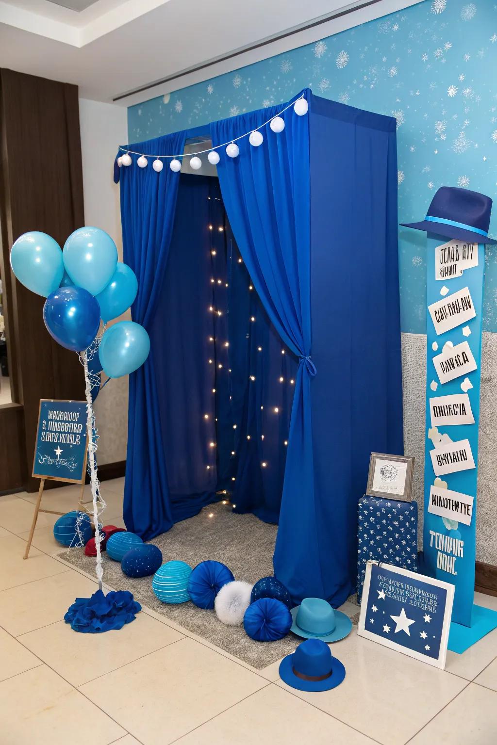 A delightful azure-styled picture corner, prepared for memorable snapshots.