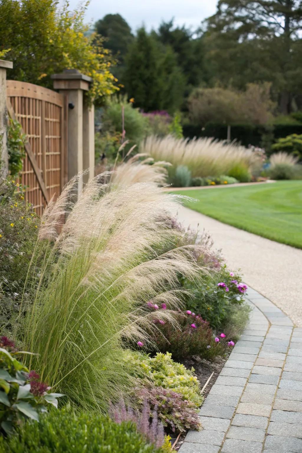 Haze Grass introduces vibrant exotic flair to the garden.