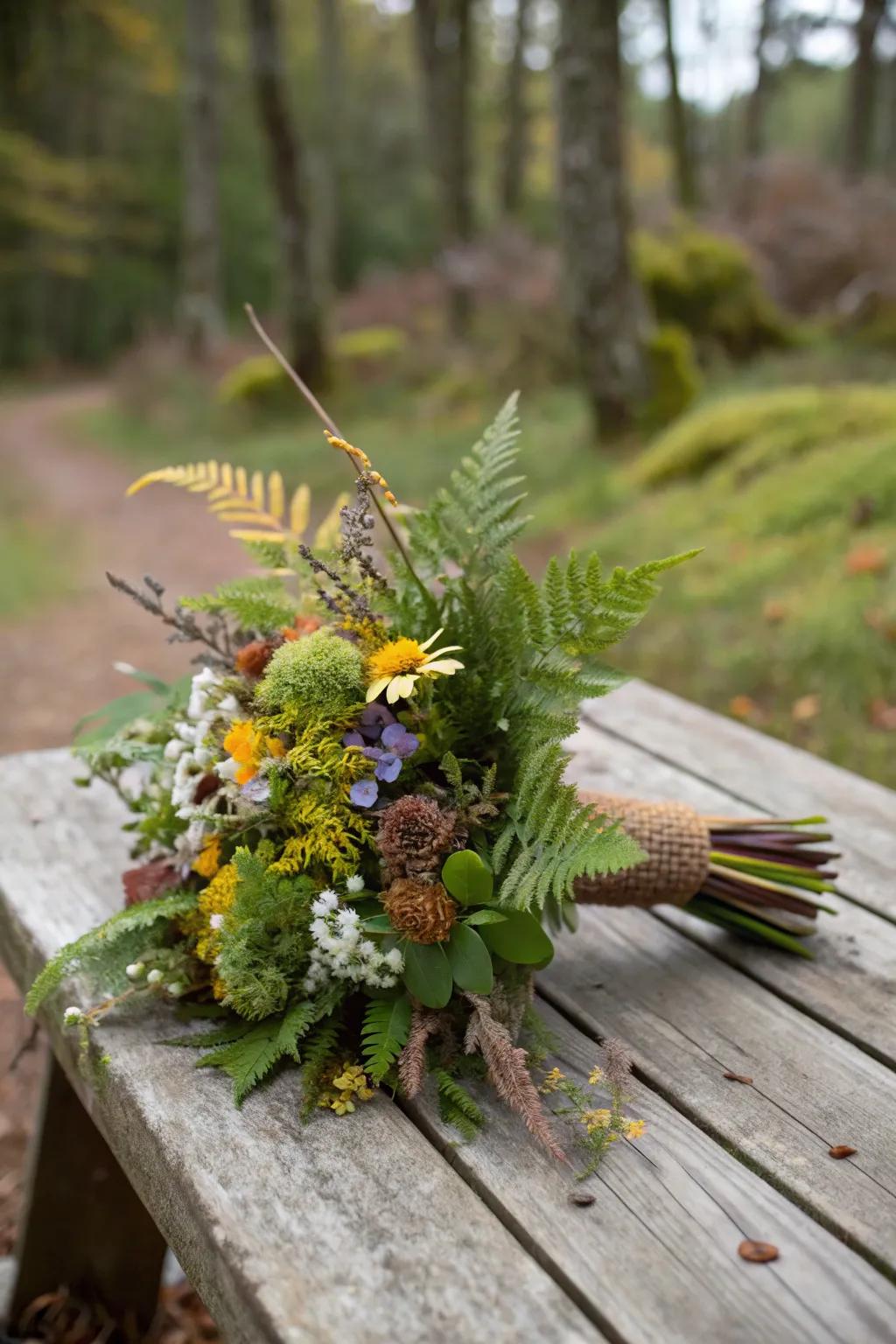 Forest arrangement importing the outdoors in.