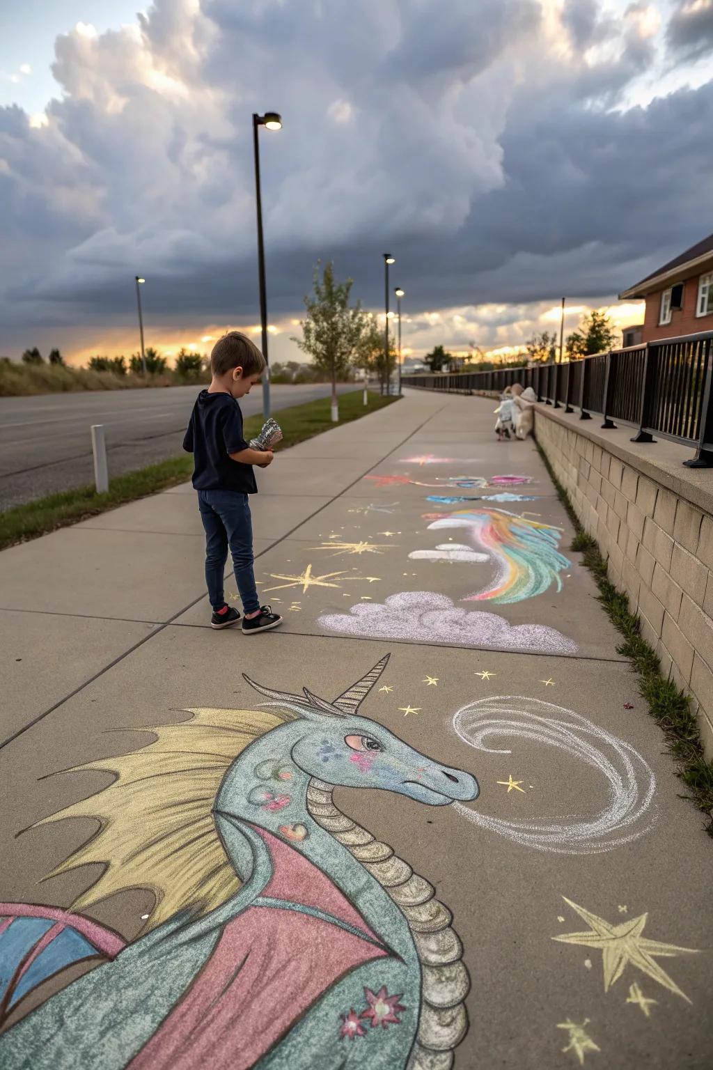 Enchanting art stick art depicting mythical creatures in vivid detail.