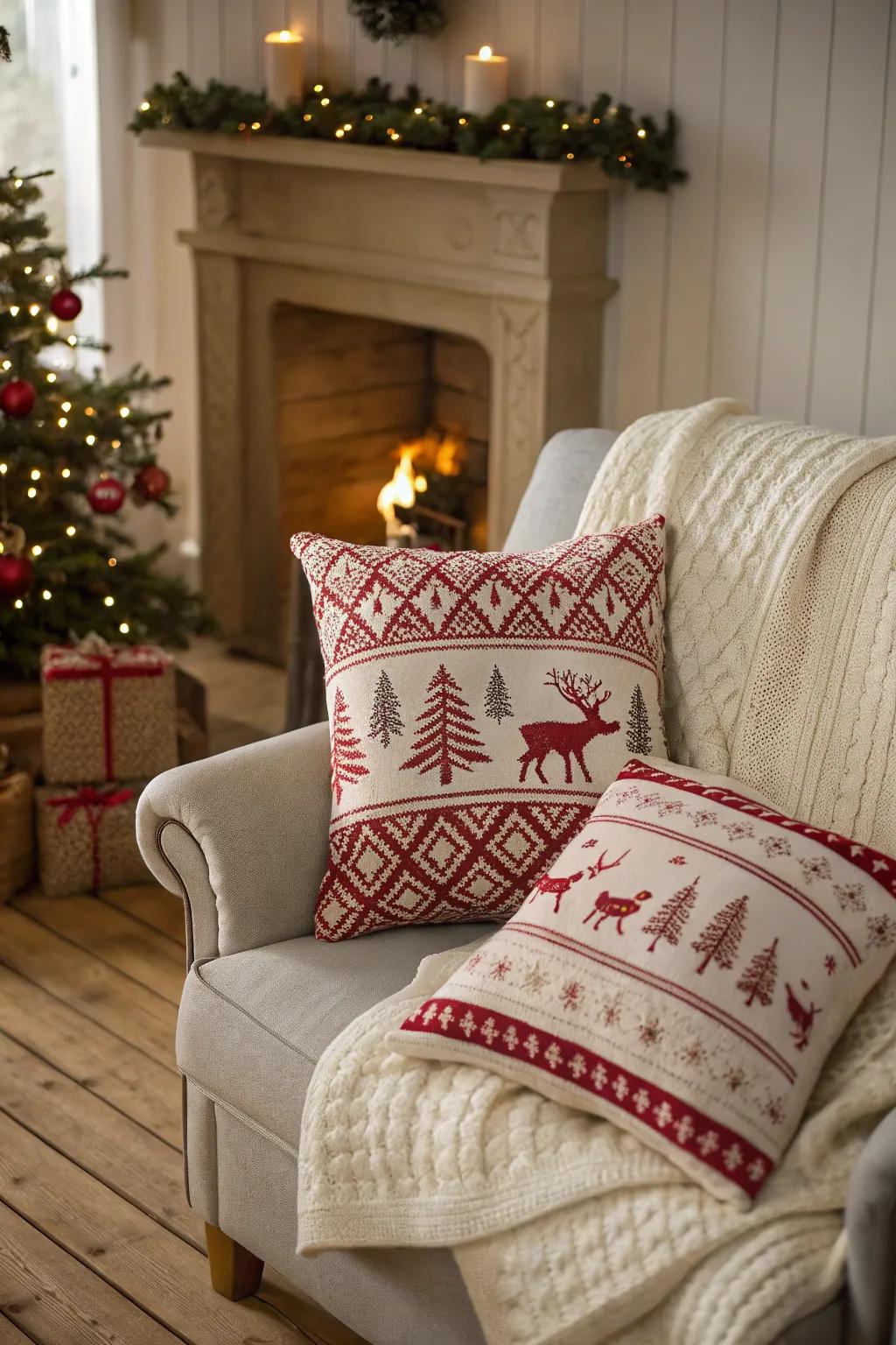 Textured knits infusing warmth and snugness into the festivities.