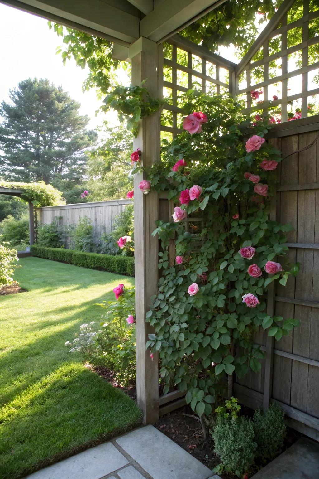 Unearth privateness and allure with a rose-draped corner.