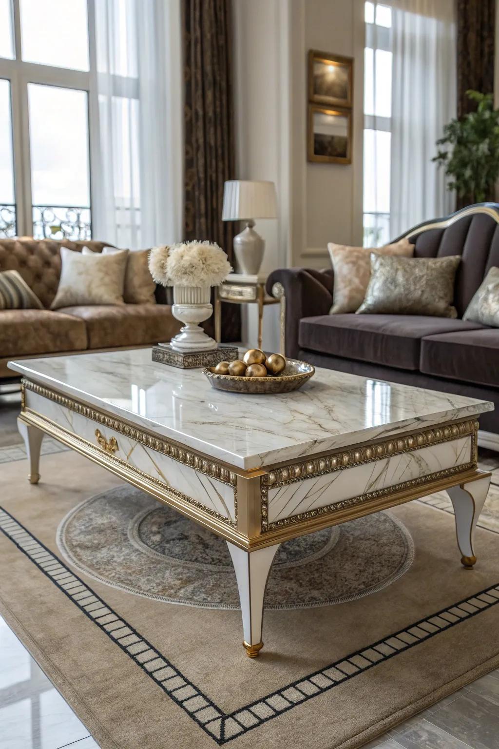 Simulated stone imparts luxury and sophistication to your decor.