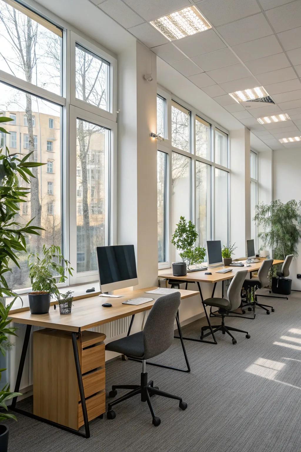 Individual workspaces provide flexibility for concentrated tasks.