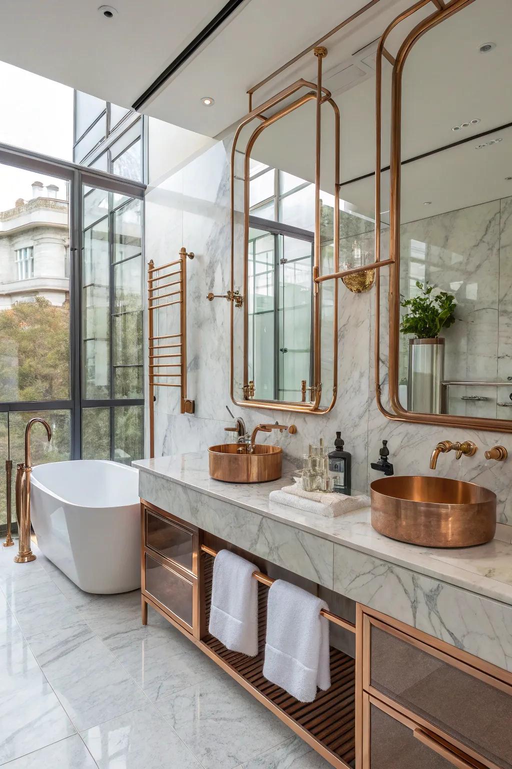 Metal and glass compose a striking, contemporary combination.