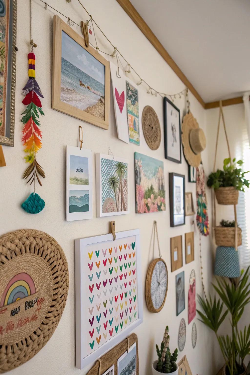 A DIY art display contributes a personal and artistic touch to your space.