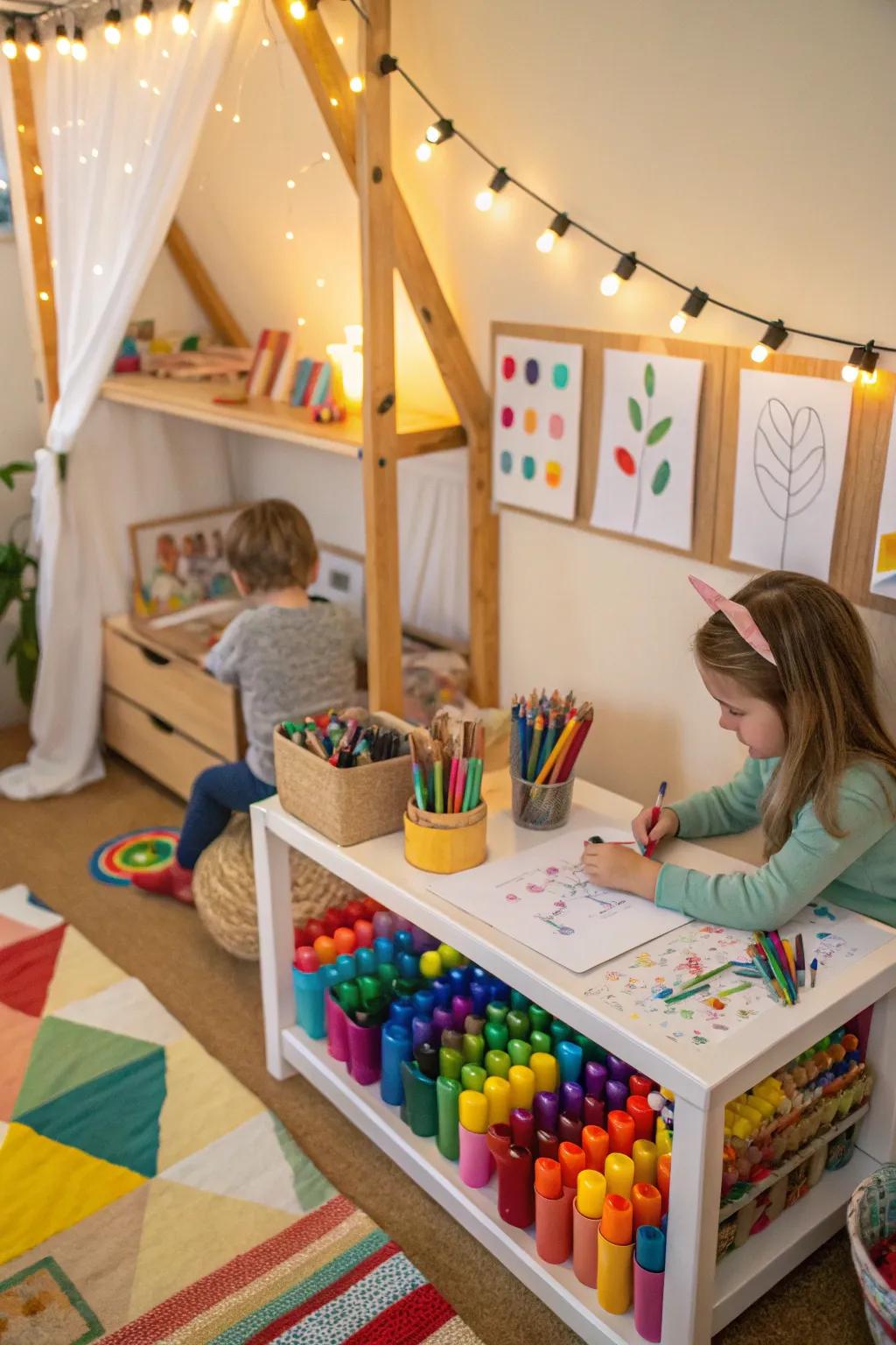 A creative art space fosters creativity and self-expression.