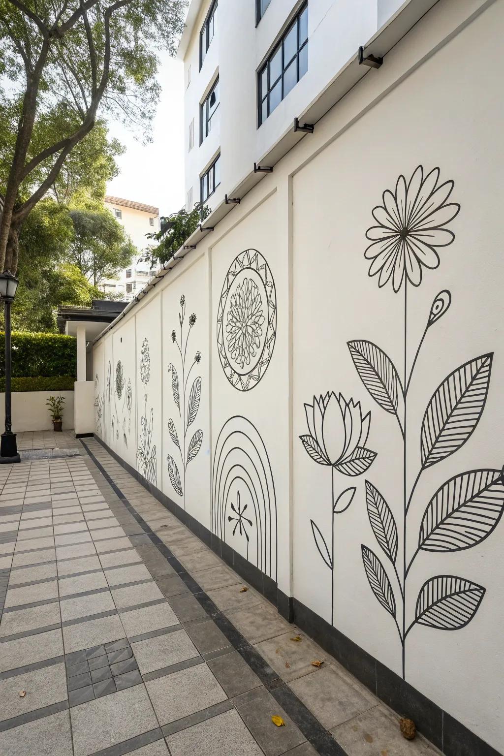 Simple line art enhances style and simplicity.