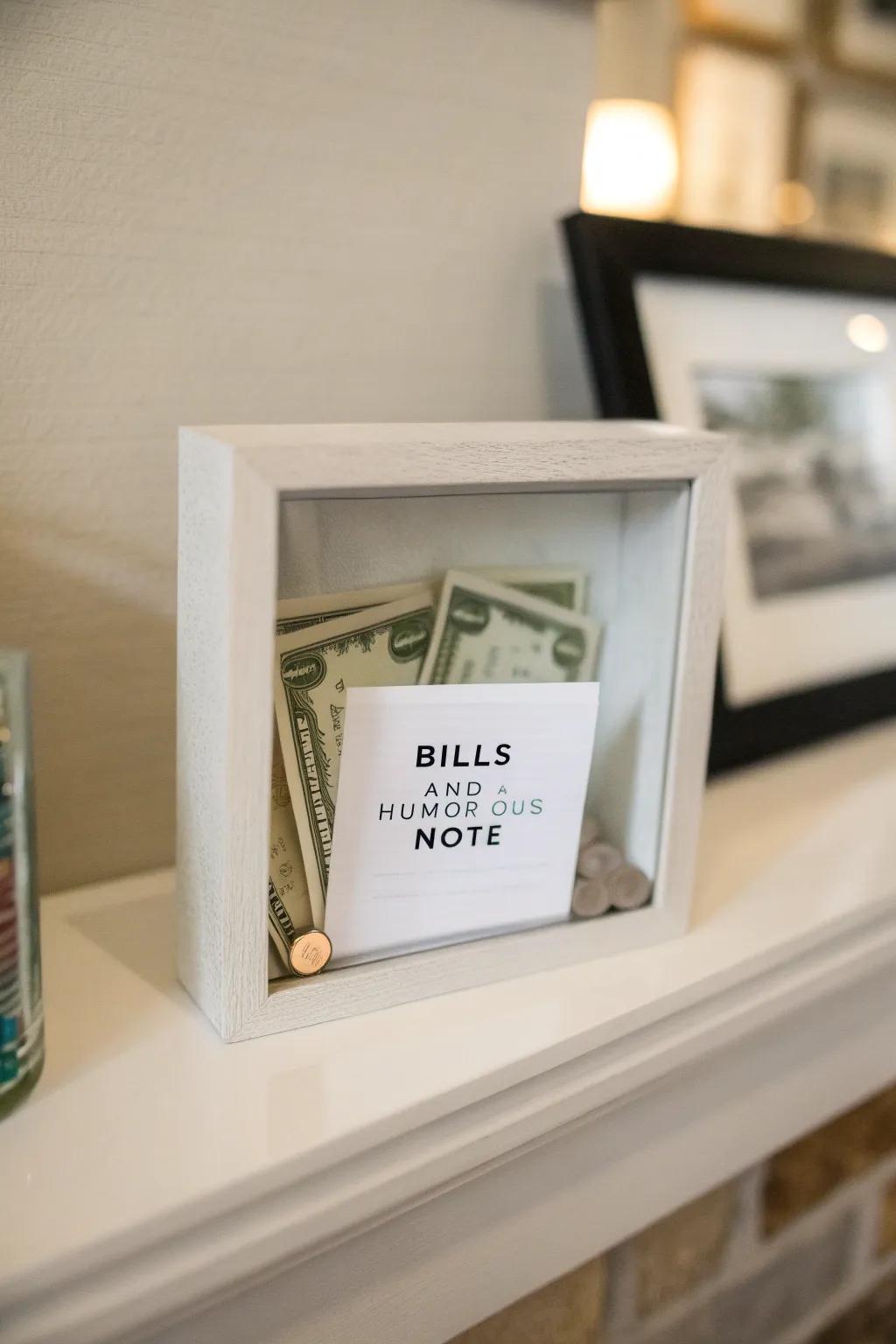 An emergency funds frame showcasing a playful twist.