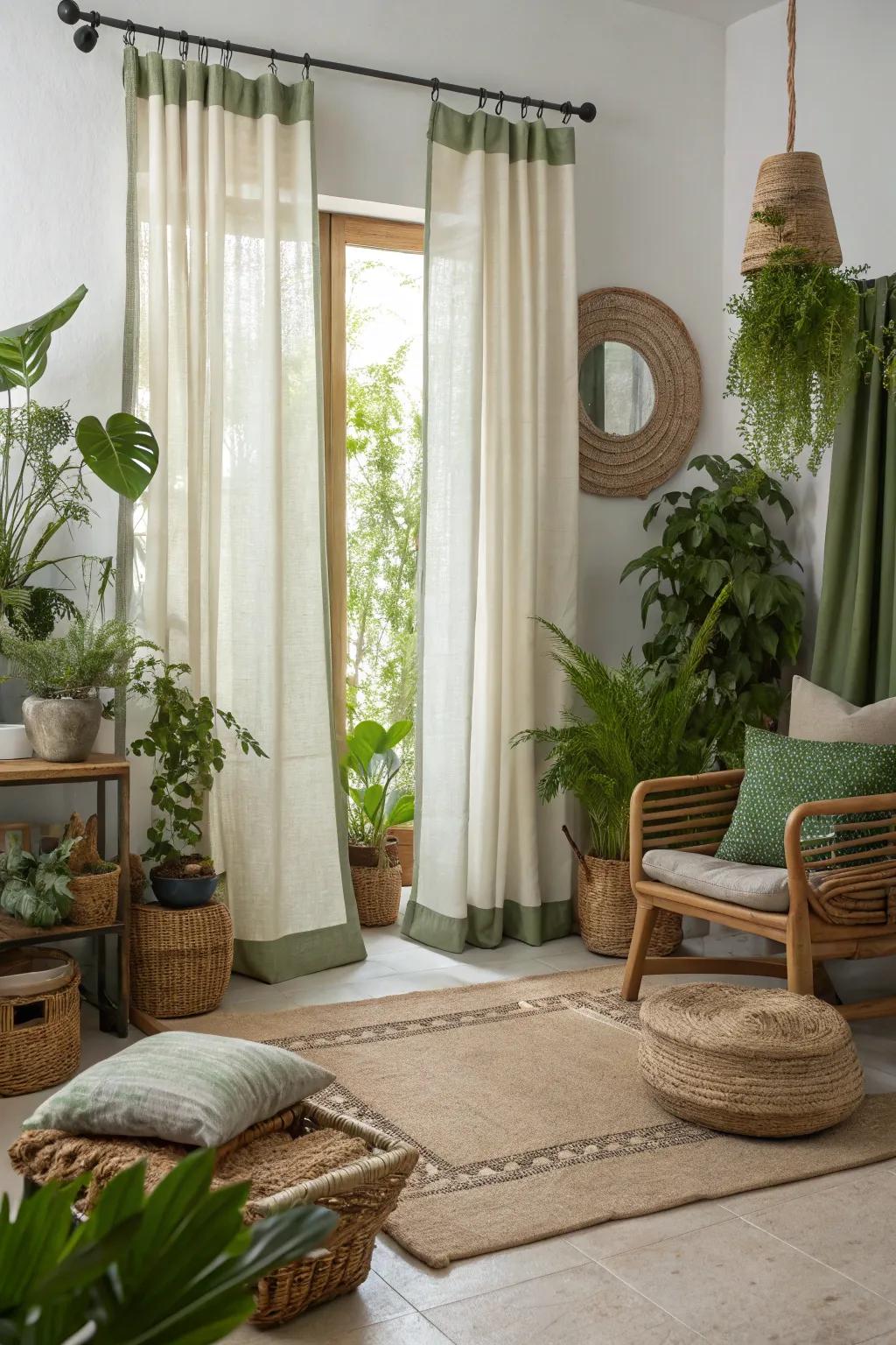 Nature-friendly materials bring natural beauty to drape designs.