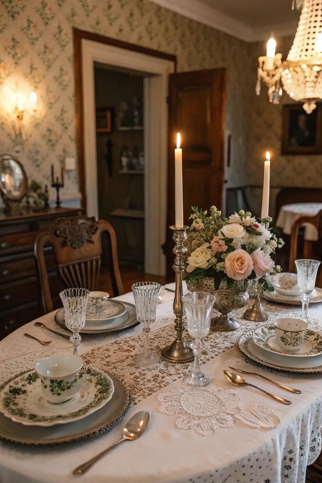 A motif-centered supper setting showcasing vintage facets for an engaging adventure.