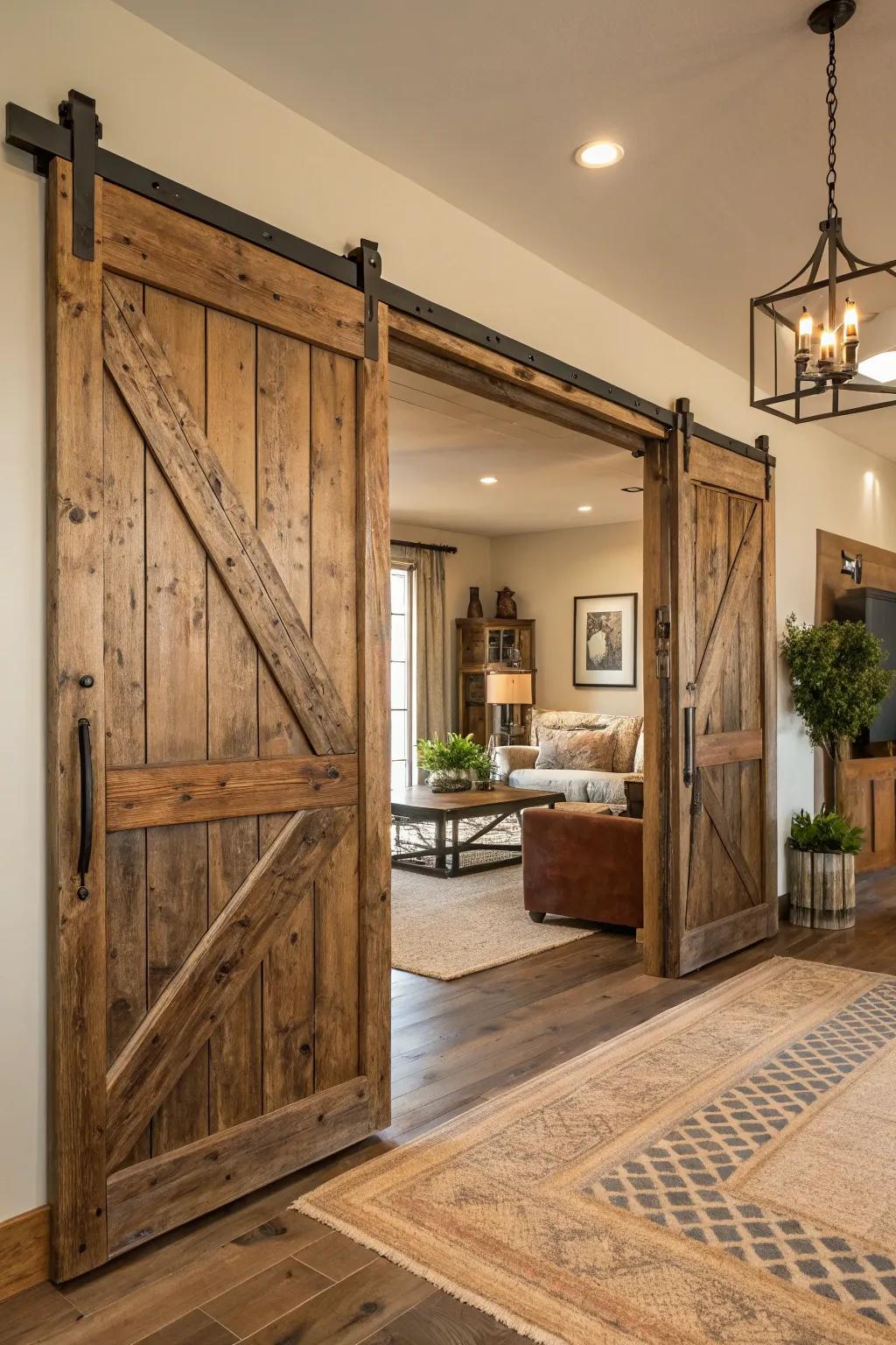 Append rustic charm utilizing recuperated wood panels.