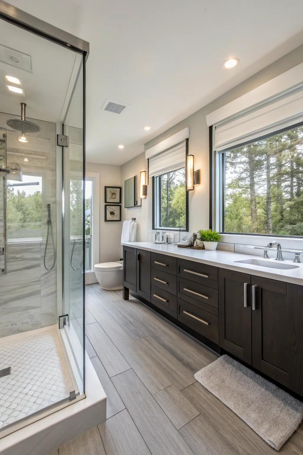 Modern fixtures can transform your bathing space into a spa-like space.
