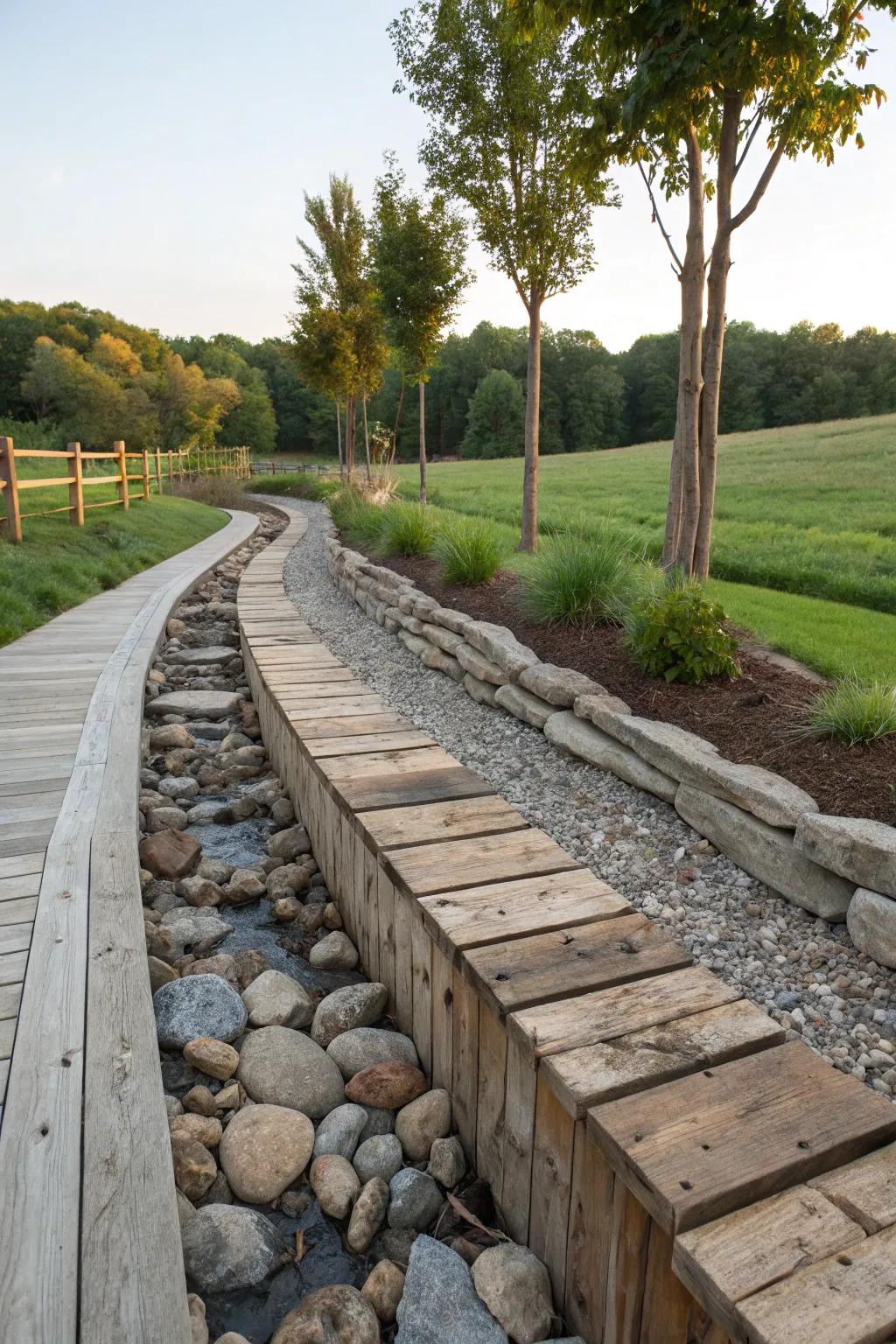 Reclaimed materials impart persona and sustainability to a channel.