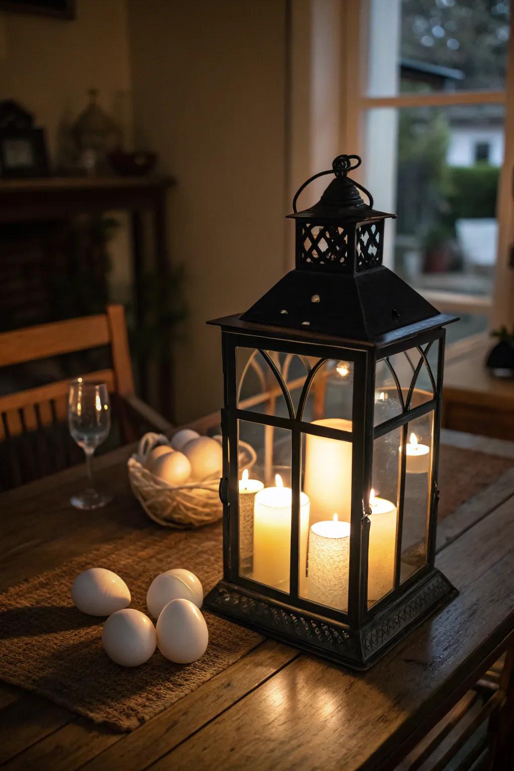 Eggshell candle containers offer a delicate and distinctive lantern display.