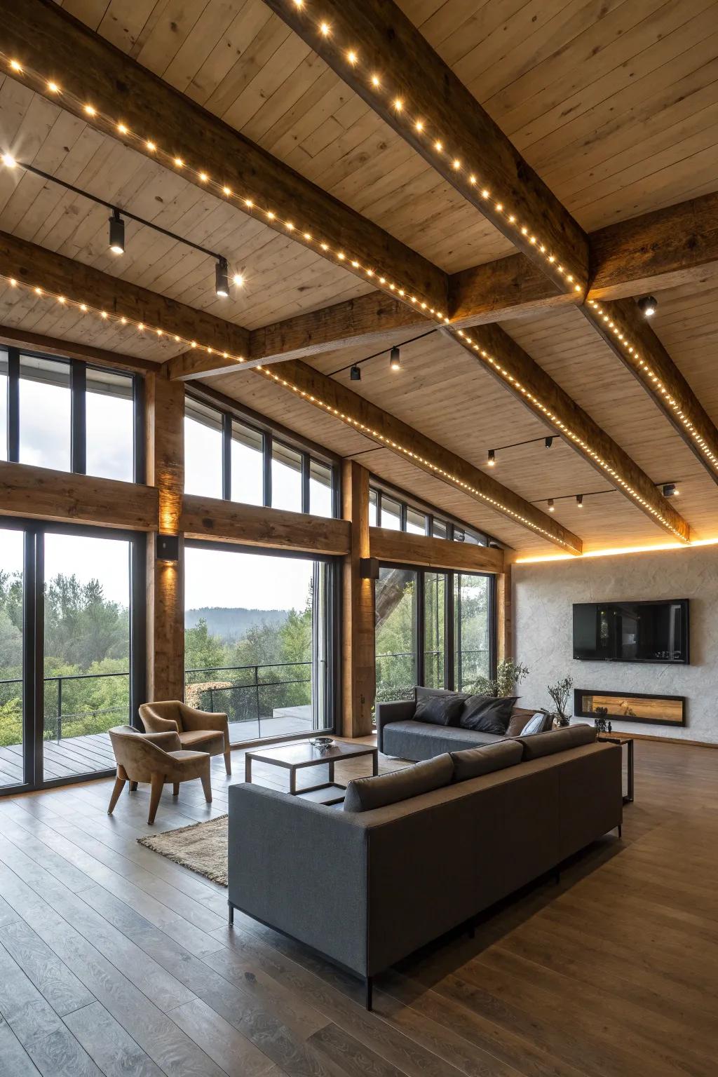 Environmentally responsible radiance merges with LED strips to provide a modern flourish.