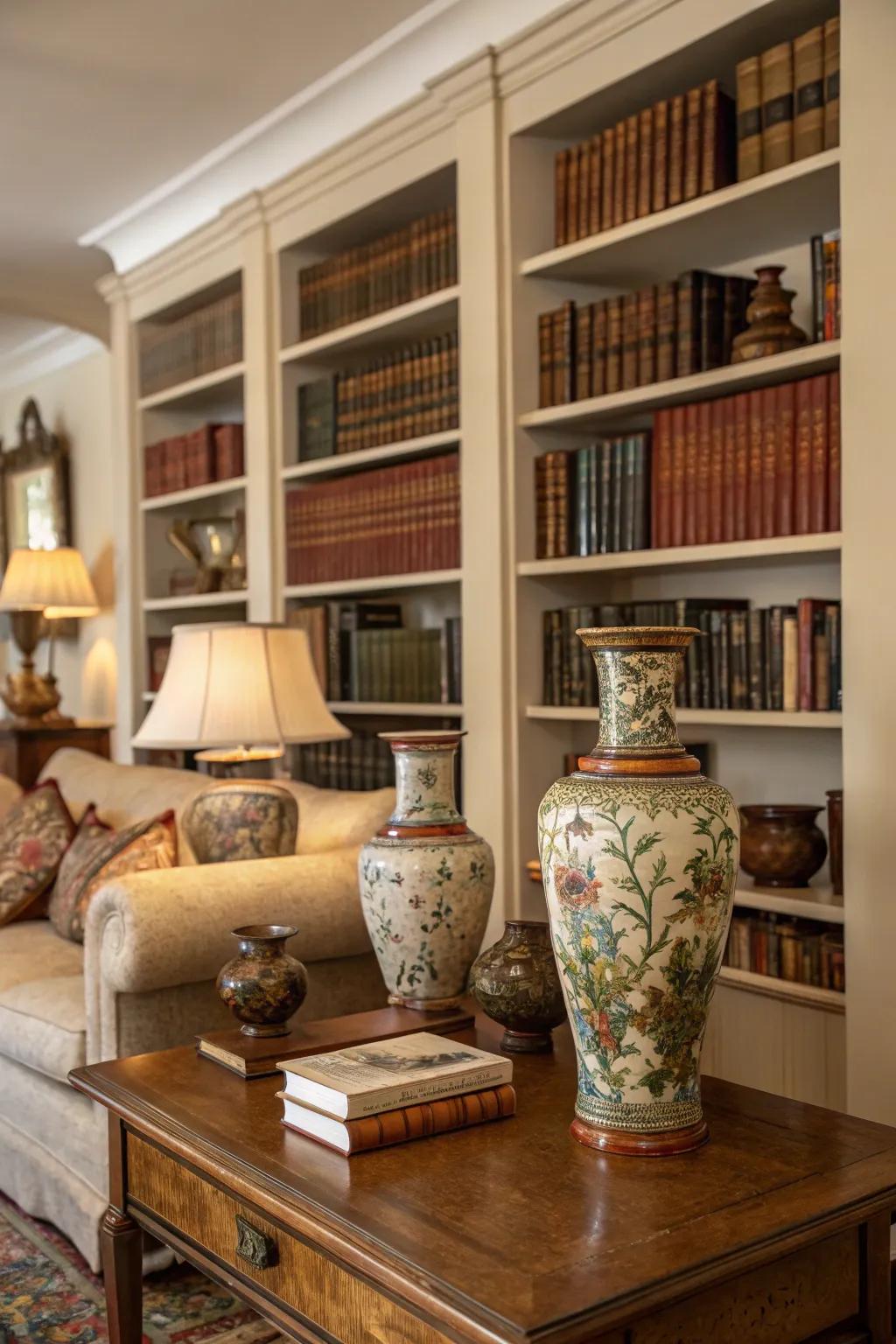 Antique pieces contribute a unique and classic quality within your fall decor.