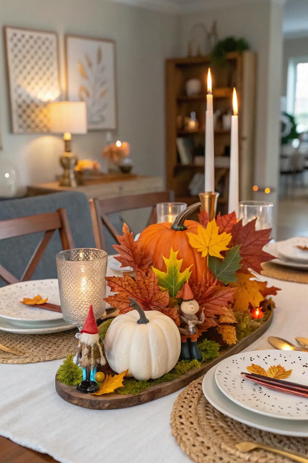 Playful touches add personality to your fall table.