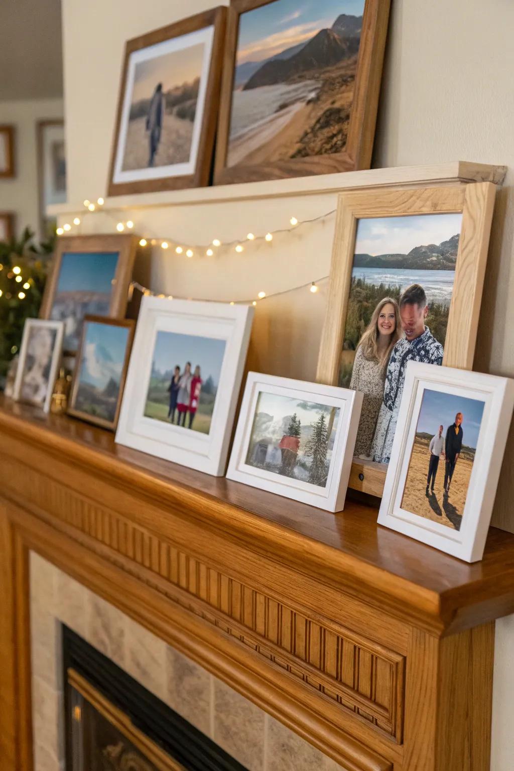 A themed assemblage of familial vacation memories