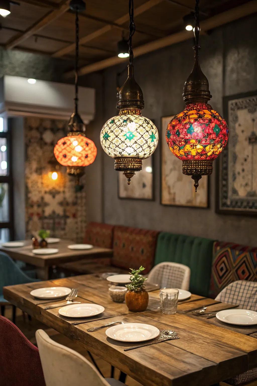 A splash of color in your lighting can inject a playful and personal touch.